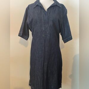 Lauren Ralph Lauren Dark Wash Denim Dress w/ Pockets Womens Size XL EUC